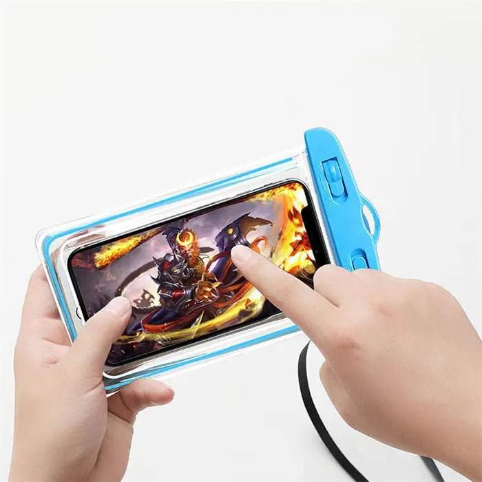 Universal Waterproof Mobile Phone Pouch with Lanyard – Touch Friendly Dry Bag Case (Random Color)