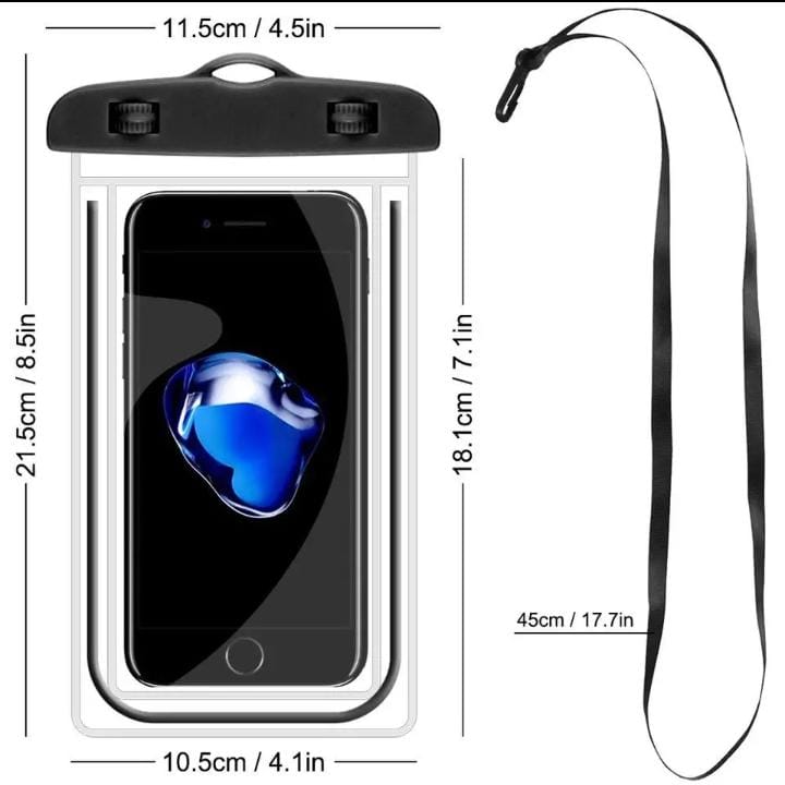 Universal Waterproof Mobile Phone Pouch with Lanyard – Touch Friendly Dry Bag Case (Random Color)