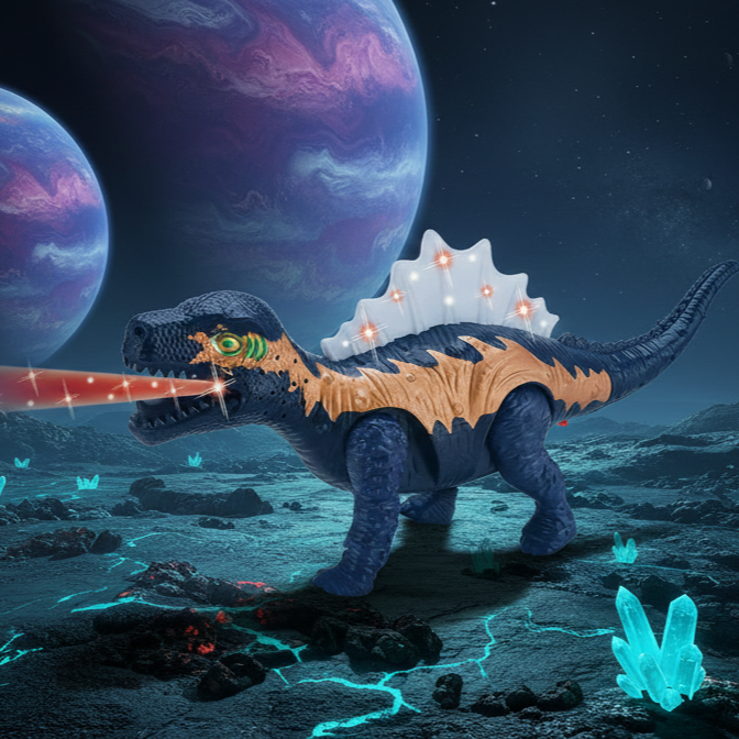 Walking Dinosaur Toy Set for Kids – Realistic Dinosaur with Light & Sound, Interactive Educational Play Toy