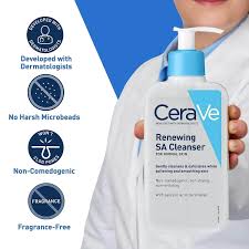 CeraVe Renewing SA Cleanser – Salicylic Acid Face Wash for Normal Skin, Gentle Exfoliating & Fragrance-Free